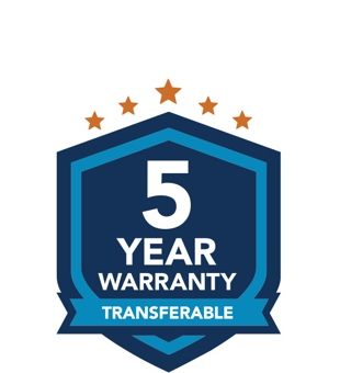 Five Year Transferable Warranty badge